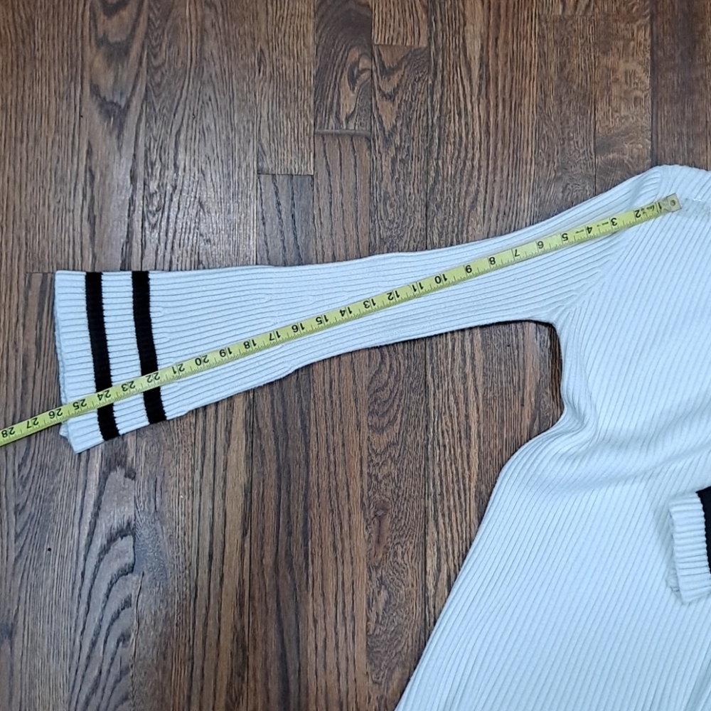 Solution White Knit Ribbed Bell Sleeve Sweater - Picture 5 of 7